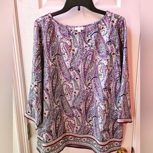 J Jill Paisley Multi-Color Women Top-Size Large